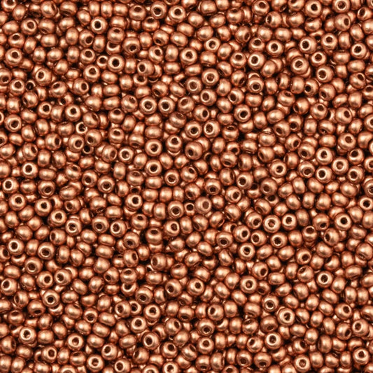 79-M-1021L Czech Seed Beads, sz 10 – Metallic Soft Copper (loose) 50g
