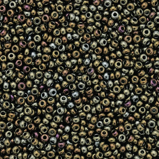 79-M-1025L Czech Seed Beads, sz 10 – Metallic Bronze Iris (loose) 12.webp