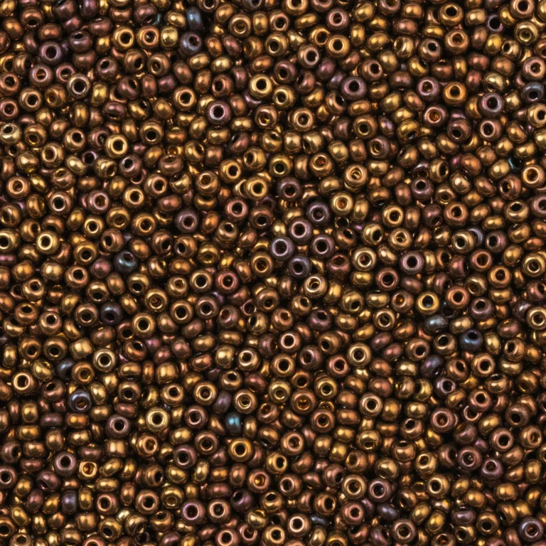 79-M-1030L Czech Seed Beads, sz 10 Metallic Dark Copper (loose) 20g 12.webp