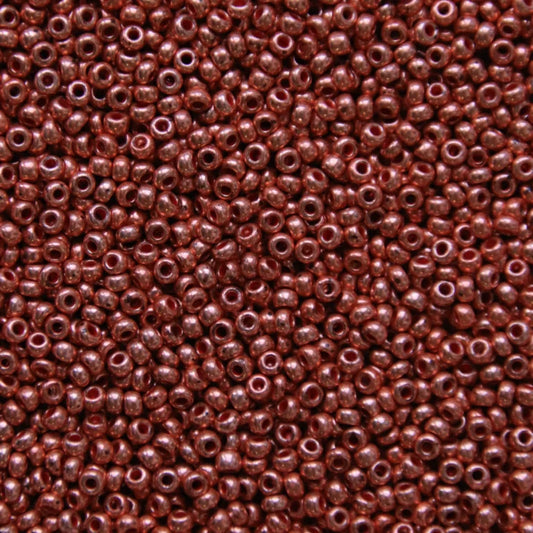79-M-1052L Czech Seed Beads, sz 10 Metallic Copper Dyed Crystal (loose)