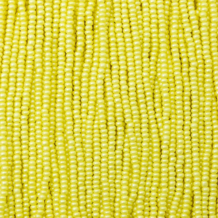 79-PL-1101S Czech Seed Beads, sz 11 PermaLux Dyed Chalk Light Yellow (strung).webp
