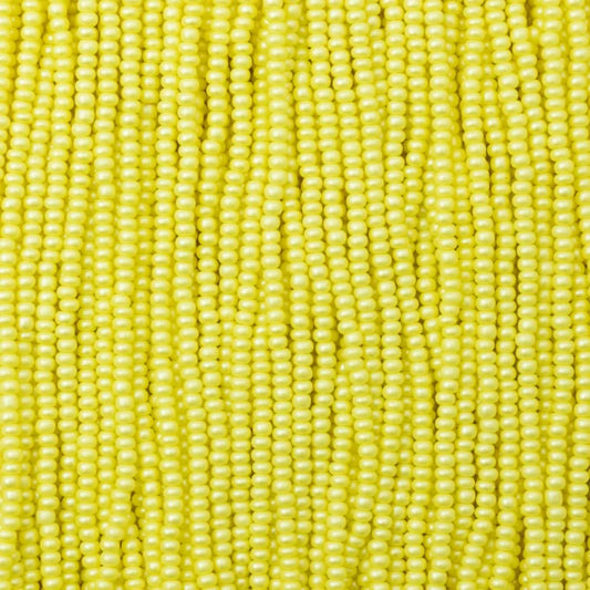 79-PL-1101S Czech Seed Beads, sz 11 PermaLux Dyed Chalk Light Yellow (strung).webp