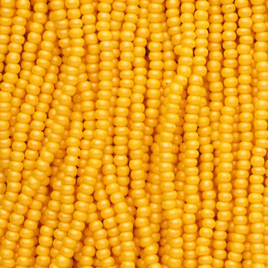 79-PL-1102S Czech Seed Beads, sz 11 PermaLux Dyed Chalk Dark Yellow (strung)