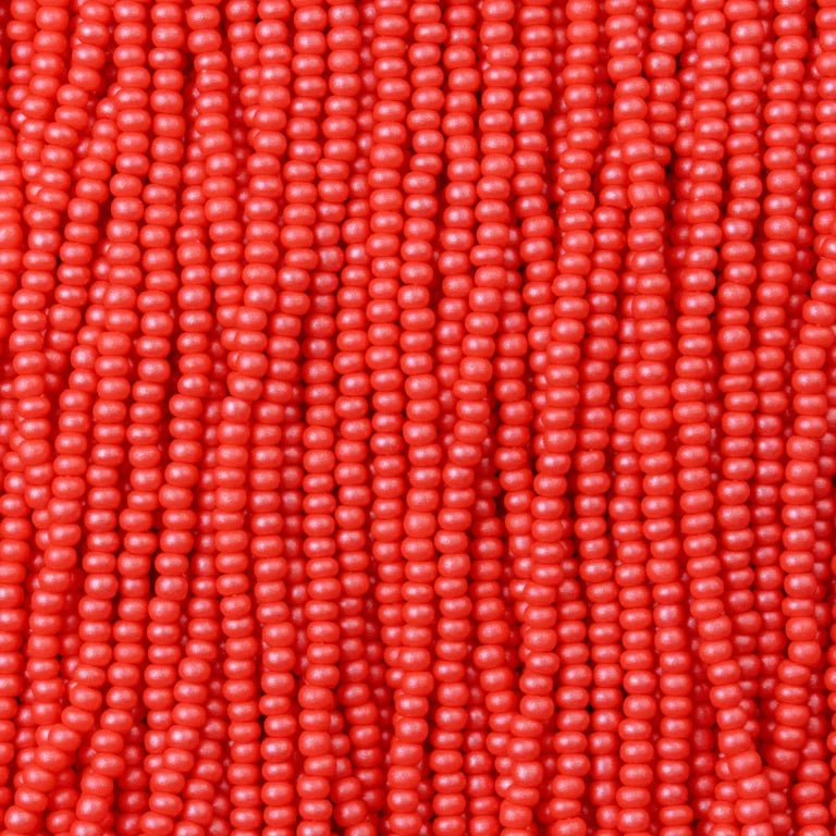 79-PL-1108S Czech Seed Beads, sz 11 PermaLux Dyed Chalk Red (strung)