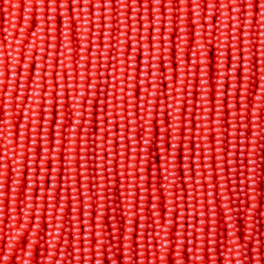 79-PL-1108S Czech Seed Beads, sz 11 PermaLux Dyed Chalk Red (strung)