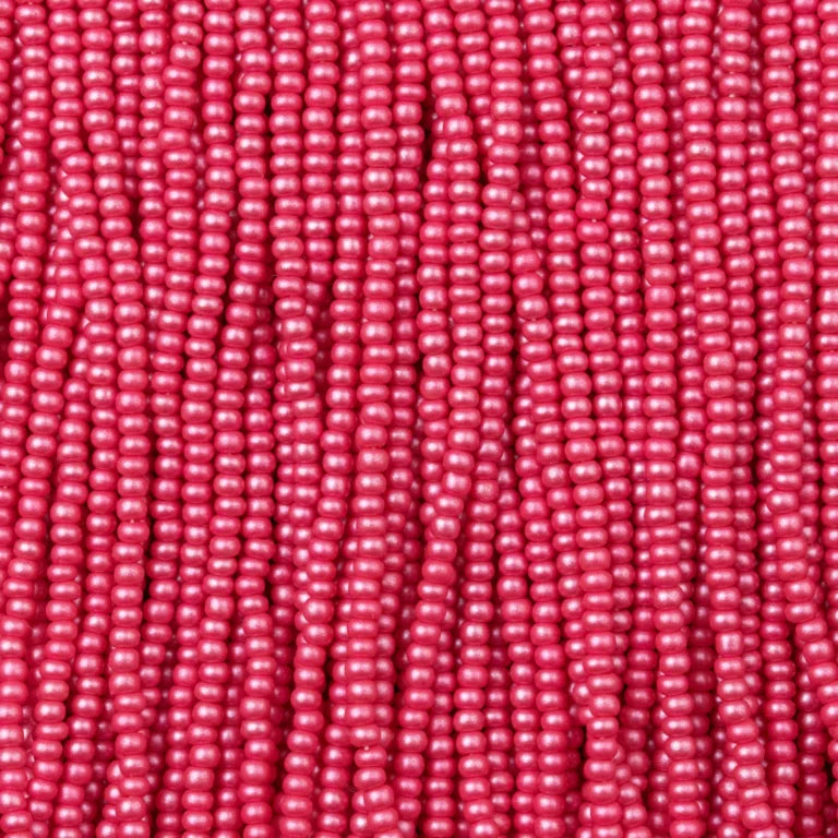 79-PL-1111S Czech Seed Beads, sz 11 PermaLux Dyed Chalk Fuchsia (strung)