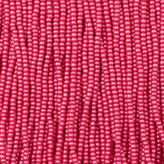 79-PL-1111S Czech Seed Beads, sz 11 PermaLux Dyed Chalk Fuchsia (strung)