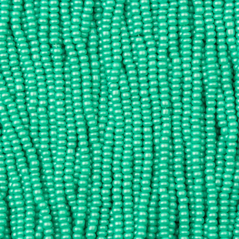79-PL-1116S Czech Seed Beads, 11 PermaLux Dyed Chalk Mint (strung)