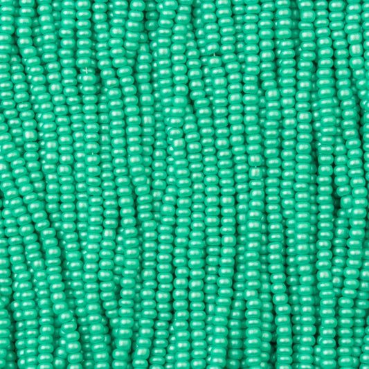 79-PL-1116S Czech Seed Beads, 11 PermaLux Dyed Chalk Mint (strung)