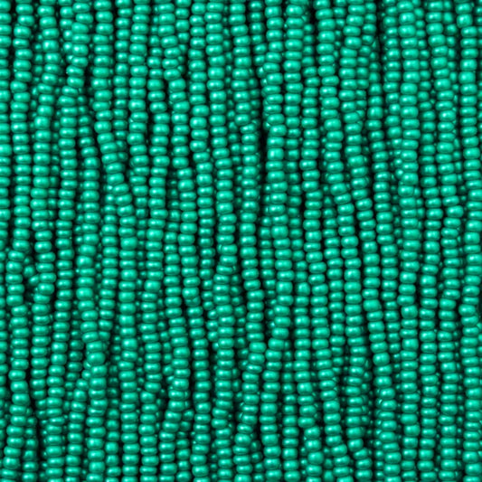 79-PL-1117S Czech Seed Beads, sz 11 PermaLux Dyed Chalk Sea Green (strung)