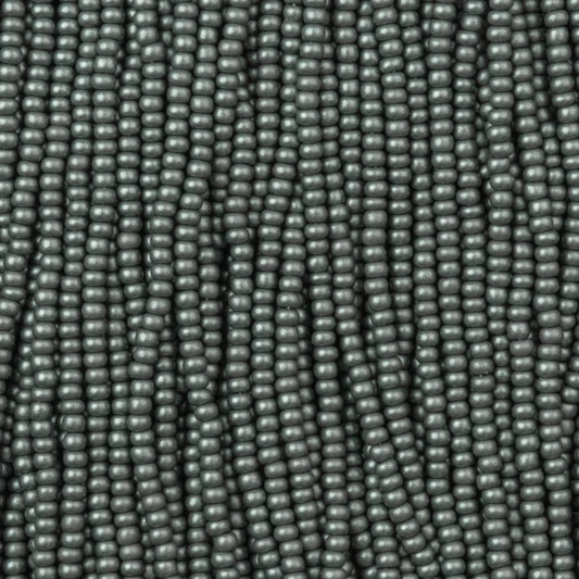 79-PL-1122S Czech Seed Beads, sz 11 PermaLux Dyed Chalk Grey (strung)