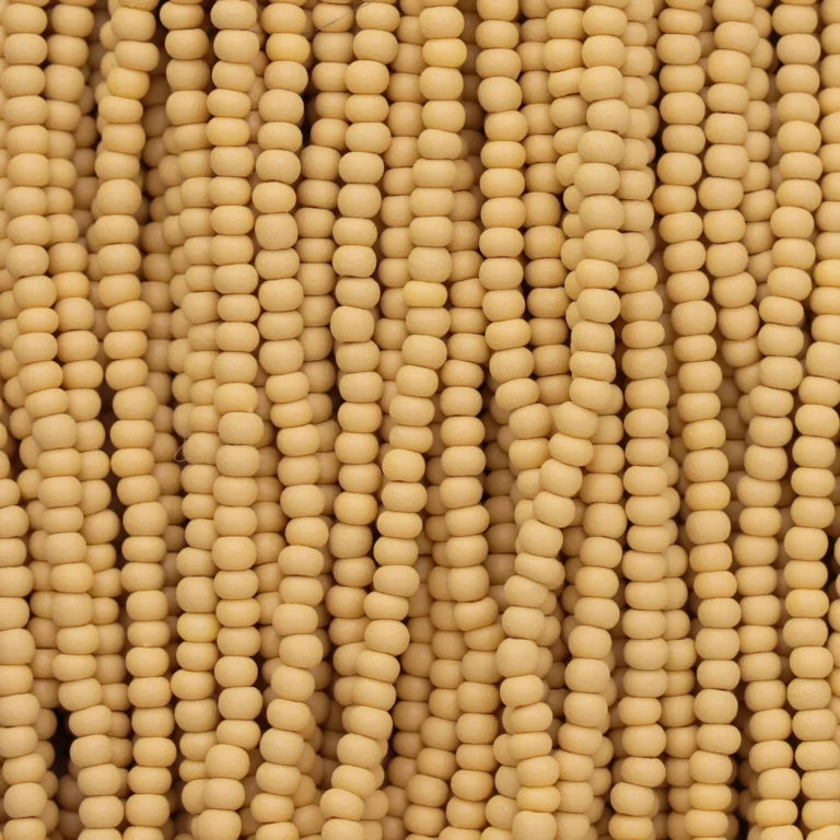 79-PL-1133S Czech Seed Beads, sz 11 PermaLux Dyed Chalk mustard Matte (strung)