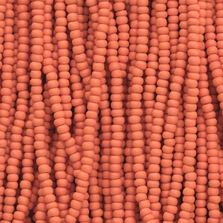 79-PL-1134S Czech Seed Beads, sz 11 PermaLux Dyed Chalk Orange Matte (strung)