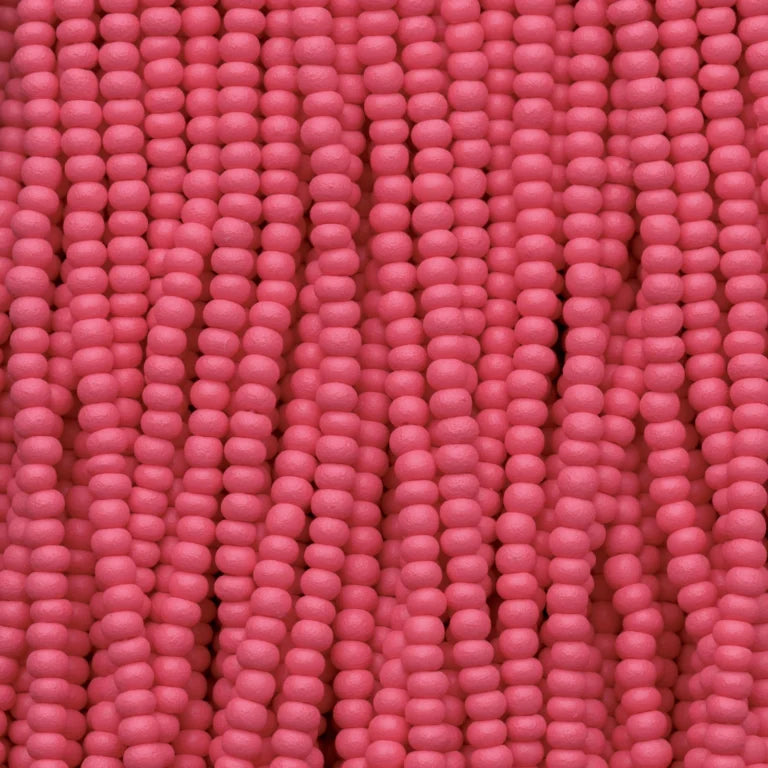 79-PL-1138S Czech Seed Beads, sz 11 PermaLux Dyed Chalk Red Matte (strung)