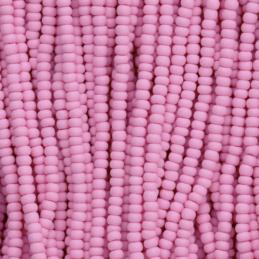 79-PL-1140S Czech Seed Beads, sz 11 PermaLux Dyed Chalk Light Pink Matte (strung)