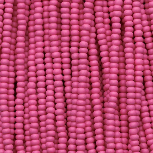 79-PL-1141S Czech Seed Beads, sz 11 PermaLux Dyed Chalk fuchsia Matte (strung)