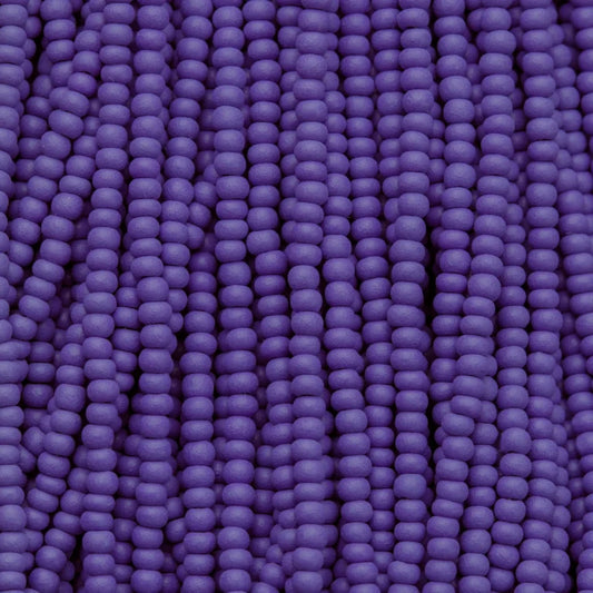 79-PL-1145S Czech Seed Beads, sz 11 PermaLux Dyed Chalk Dark Violet Matte (strung)