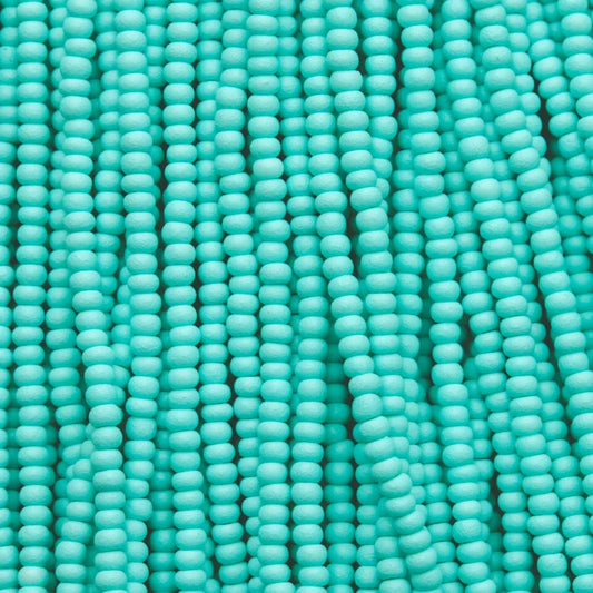 79-PL-1146S Czech Seed Beads, sz 11 PermaLux Dyed Chalk mint Matte (strung)