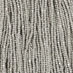 79M11313S Czech Seed Beads, 13 Charlotte – Metallic Grey (strung)