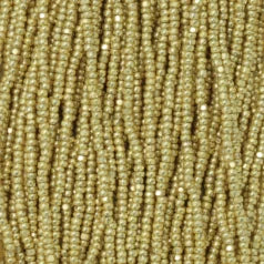 79M11318S Czech Seed Beads, 13Charlotte – Metallic Gold Iris (strung)