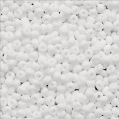 79O0801L Czech Seed Beads, 8 Opaque White (loose)