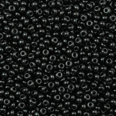 79O0806L Czech Seed Beads, 8 Opaque Black