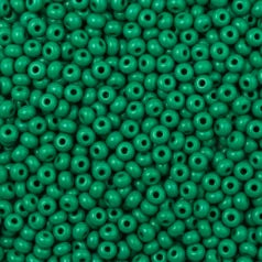 79O0819L Czech Seed Beads, 8 Opaque Dark Green