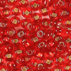 79S0836L Czech Seed Beads, 8 Silverlined Light Red