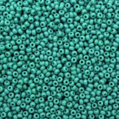 79O1030L Czech Seed Beads, 10 Opaque Green Turquoise