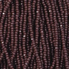 79O11103S Czech Seed Beads, 11 Charlotte – Opaque Dark Brown (strung)