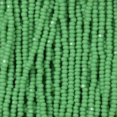 79O11117S Czech Seed Beads, 11 Charlotte – Opaque Lime Green (strung)