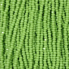 79O11122S Czech Seed Beads, 11 Charlotte – Opaque Pale Green (strung)