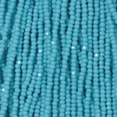 79O11127S Czech Seed Beads, Charlotte – Opaque Medium Turquoise (strung)