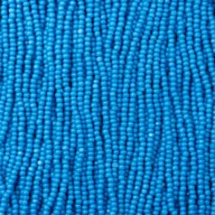 79O11129S Czech Seed Beads, 11 Charlotte – Opaque Dark Turquoise (strung)