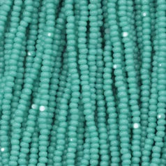 79O11130S Czech Seed Beads, 11, Charlotte – Opaque Green Turquoise (strung)