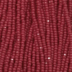 79O11137S Czech Seed Beads, 11, Charlotte – Opaque Red Coral (strung)