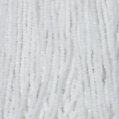 79O11301S Czech Seed Beads, 13 Charlotte – Opaque White (strung)