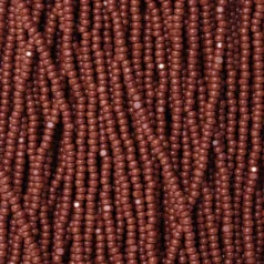 79O11302S Czech Seed Beads, 13 Charlotte – Opaque Brown (strung)