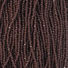 79O11303S Czech Seed Beads, 13 Charlotte – Opaque Dark Brown (strung)