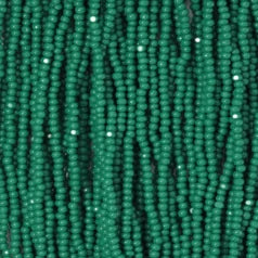 79O11319 Czech Seed Beads, 13 Charlotte – Opaque Dark Green (strung)