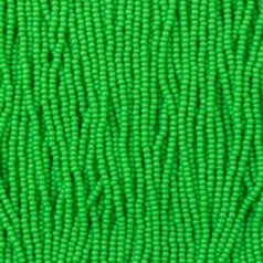 79O1320S Czech Seed Beads,  Opaque Green (strung) sz 13