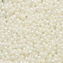 79P0802L Czech Seed Beads, 8 Pearlized Off-White