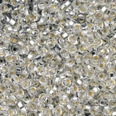 79S0801L Czech Seed Beads, 8 Silverlined Crystal