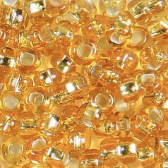 79S0803L Czech Seed Beads, 8 Silverlined Dark Gold