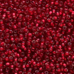 79S0837L Czech Seed Beads, 8 Silverlined Red