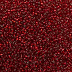 79S1037L Czech Seed Beads, 10 Silverlined Red