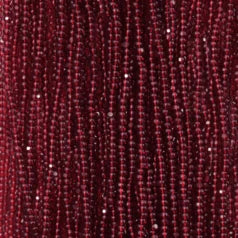 79T11338S Czech Seed Beads, 13 Charlotte – Transparent Garnet (strung)