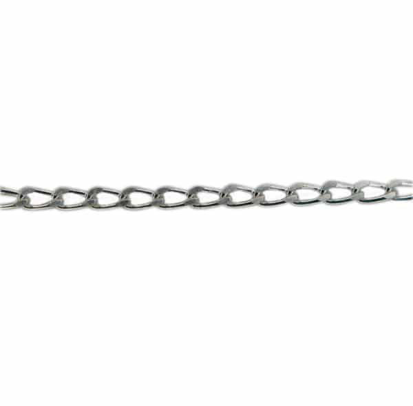 Sterling silver, long curb link (2x1mm width x 0.5 thickness) unfinished chain.
