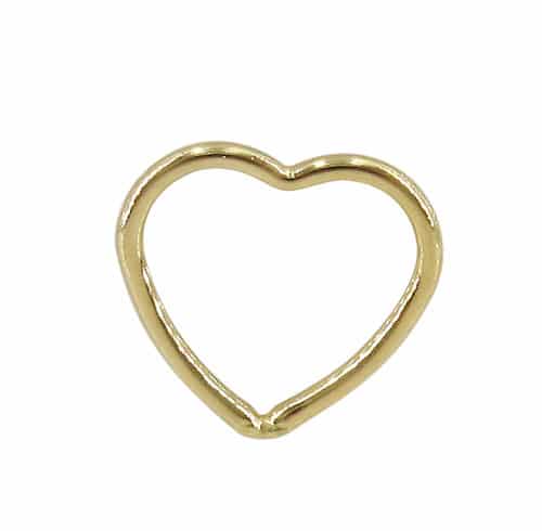 14KGF heart jump ring closed, 10x10mm
