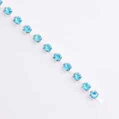 B55-10025 Aqua Rhinestone Banding Size 8 (approx. 2.3- 2.4mm)